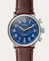 Shinola The Runwell Chronograph 47mm In Blue