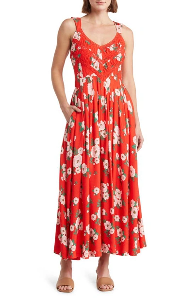Free People X Revolve Lovers Heart Midi In Red