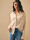 Faherty Clous Cashmere Button-up Sweater Shirt In Oatmeal Heather