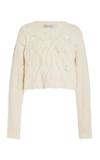 AISLING CAMPS CROPPED CABLE-KNIT WOOL-CASHMERE SWEATER