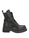 Baldinini Woman Ankle Boots Black Size 11 Calfskin In Black