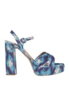 Islo Isabella Lorusso Woman Sandals Azure Size 8 Textile Fibers In Blue