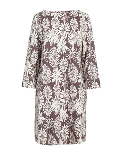 Liviana Conti Woman Mini Dress Chocolate Brown Size 12 Viscose, Polyamide, Elastane