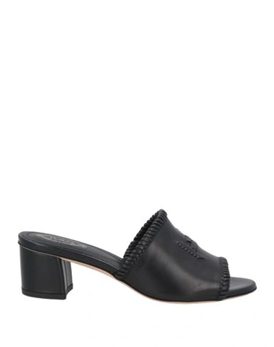Tod's Woman Sandals Black Size 5 Soft Leather