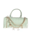 TOD'S ROGER VIVIER WOMAN HANDBAG LIGHT GREEN SIZE - TEXTILE FIBERS, LEATHER