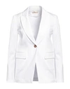 Camicettasnob Woman Blazer White Size 10 Cotton, Polyester, Elastane