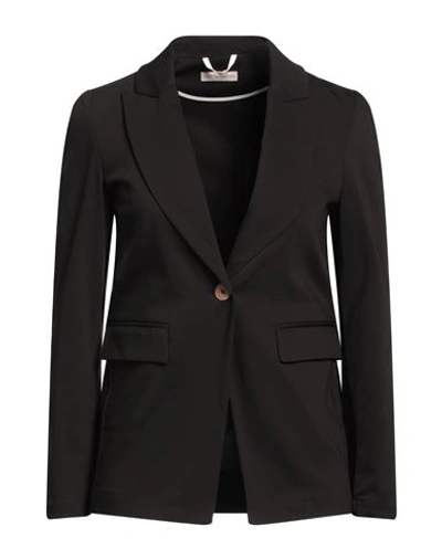 Camicettasnob Woman Blazer Black Size 8 Cotton, Polyester, Elastane