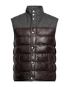 ANDREA D'AMICO ANDREA D'AMICO MAN PUFFER DARK BROWN SIZE 44 LAMBSKIN, WOOL, ACRYLIC, POLYAMIDE