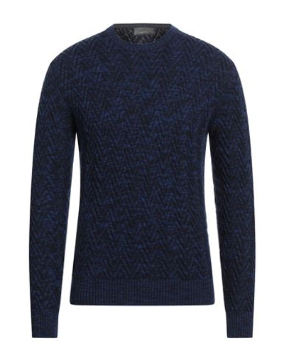 Ferrante Man Sweater Bright Blue Size 42 Merino Wool