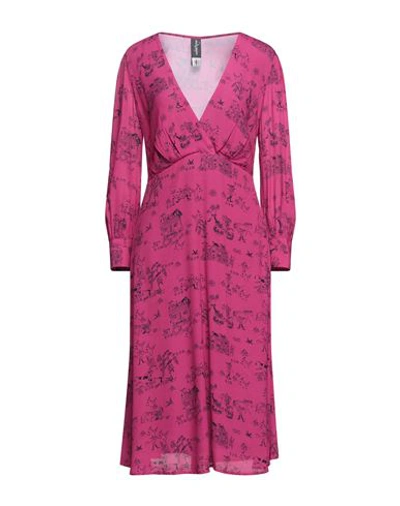Ottod'ame Woman Midi Dress Fuchsia Size 2 Viscose In Pink