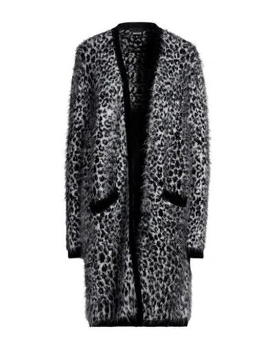 Just Cavalli Woman Cardigan Black Size S Polyamide, Virgin Wool, Acrylic, Cotton, Viscose