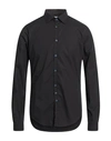 Aglini Man Shirt Black Size 15 ½ Cotton, Elastane