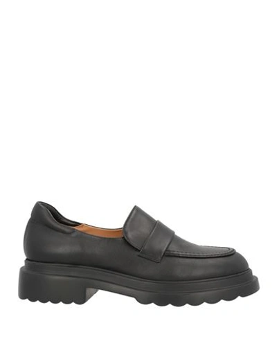 Pomme D'or Woman Loafers Black Size 10 Soft Leather In Black