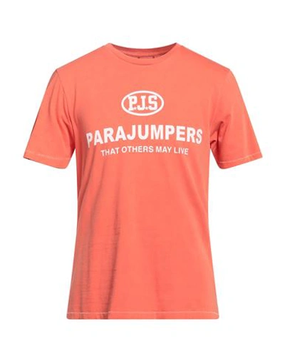 Parajumpers Man T-shirt Ivory Size Xl Cotton In Orange