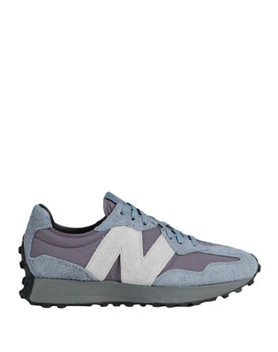 New Balance 327 Man Sneakers Mauve Size 8 Textile Fibers, Soft Leather In Purple
