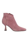 POMME D'OR POMME D'OR WOMAN ANKLE BOOTS MAUVE SIZE 7.5 SOFT LEATHER