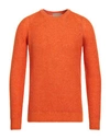 120% Lino Man Sweater Orange Size L Mohair Wool, Polyamide, Linen, Cashmere, Wool