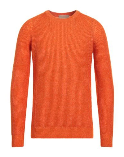 120% Lino Man Sweater Orange Size M Mohair Wool, Polyamide, Linen, Cashmere, Wool