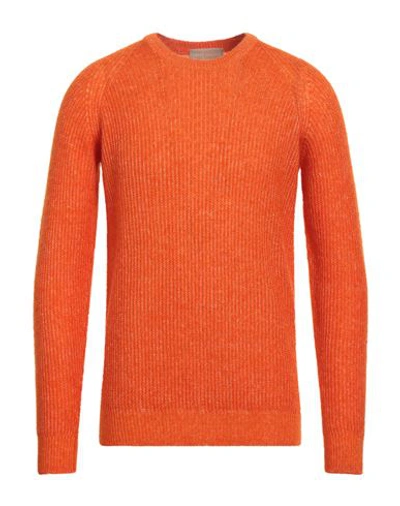 120% Lino Man Sweater Orange Size L Mohair Wool, Polyamide, Linen, Cashmere, Wool