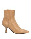 POMME D'OR POMME D'OR WOMAN ANKLE BOOTS CAMEL SIZE 8 SOFT LEATHER