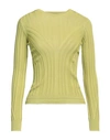 High Tech Woman Sweater Lime Green Size L Cotton, Nylon