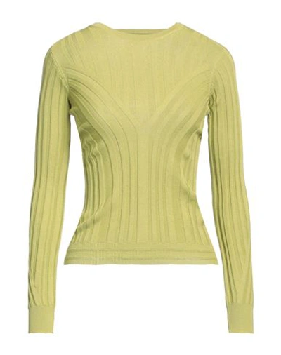 High Woman Sweater Acid Green Size L Cotton, Nylon