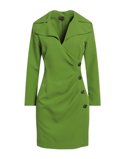 Siste's Woman Mini Dress Green Size L Polyester, Elastane