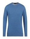 Drumohr Man Sweater Pastel Blue Size 40 Cotton