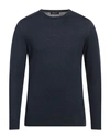 Drumohr Man Sweater Navy Blue Size 40 Linen, Polyester