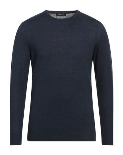Drumohr Man Sweater Navy Blue Size 40 Linen, Polyester