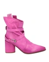 A.s. 98 A. S. 98 Woman Ankle Boots Fuchsia Size 10 Soft Leather In Pink