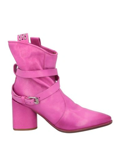 A.s. 98 A. S. 98 Woman Ankle Boots Fuchsia Size 10 Soft Leather In Pink