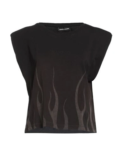 Vision Of Super Woman T-shirt Black Size Xs Cotton, Elastane