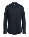 Paolo Pecora Man Shirt Midnight Blue Size 16 ½ Cotton, Elastane