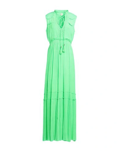 Toy G. Woman Maxi Dress Light Green Size S Viscose, Lurex