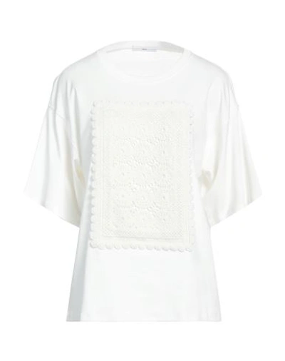 High Woman T-shirt White Size L Cotton, Rayon