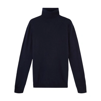 Pringle Of Scotland Scottish Cashmere Roll Neck Jumper In Ink