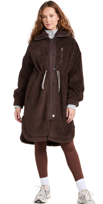 Varley Jones Fleece Coat In Brown