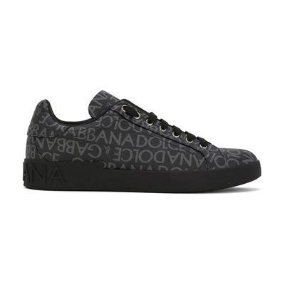 DOLCE & GABBANA COATED JACQUARD PORTOFINO SNEAKERS