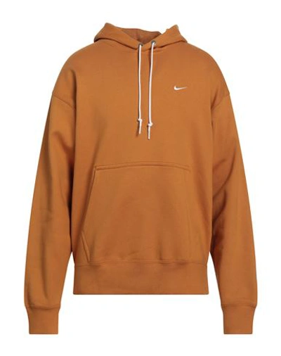 NIKE NIKE MAN SWEATSHIRT CAMEL SIZE L COTTON, POLYESTER
