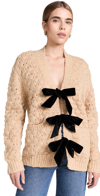 Sea Teresa Bow Wool Blend Cardigan In Camel