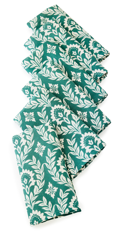 La Doublej Large Napkins Set Of 6 In Green Garland