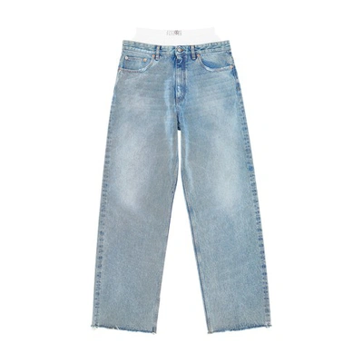 Mm6 Maison Margiela Layered Jeans In Light_indigo