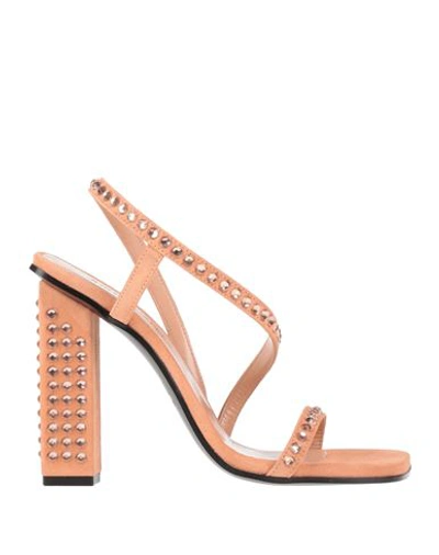 Just Cavalli Woman Sandals Blush Size - Soft Leather In Pink