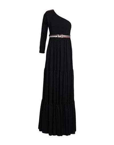 Feleppa Woman Long Dress Black Size 6 Polyester