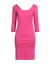 No-nà Woman Mini Dress Fuchsia Size L Viscose, Polyamide, Elastane In Pink