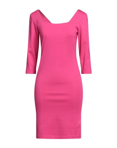 No-nà Woman Mini Dress Fuchsia Size L Viscose, Polyamide, Elastane In Pink