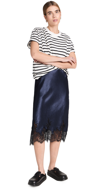3.1 Phillip Lim Striped Draped Tee In White Multi Stripe