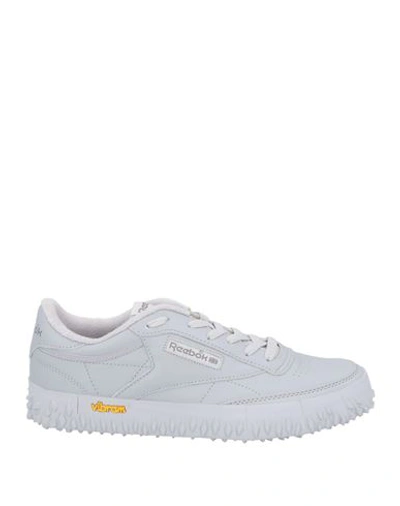 Reebok Man Sneakers Light Grey Size 9 Soft Leather, Textile Fibers