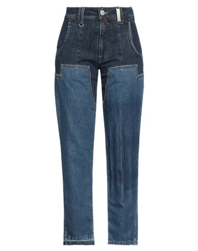 High Woman Jeans Blue Size 4 Cotton, Elastane